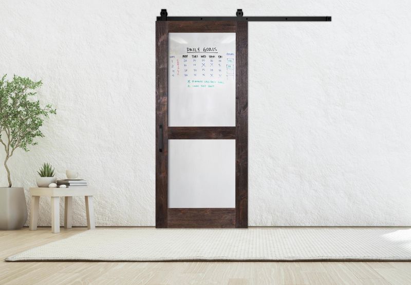 Split Whiteboard Barn Door Rustica